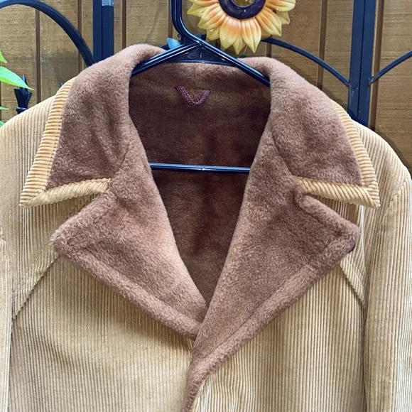 🎉HP🎉 Vintage Mens Tan Corduroy Removable Wool-lined Blazer - Picture 7 of 16